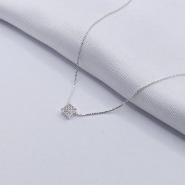 GARGANTILHA PRATA ESTRELA VAZADA E CRAVEJADA 45CM