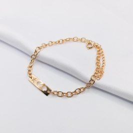 PULSEIRA DOURADA PLAQUINHA CONCHA E ESTRELA DO MAR