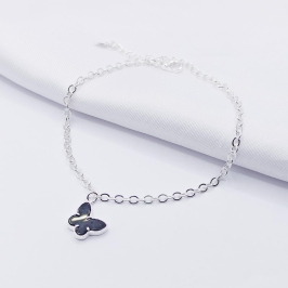 PULSEIRA ELO REDONDO FINO COM BORBOLETA BLACK