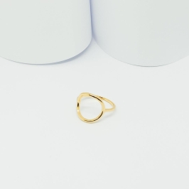 ANEL DOURADO CIRCULO VAZADO E LISO