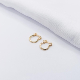 BRINCO DOURADO ARGOLINHA ARTICULADA FIO 1MM P