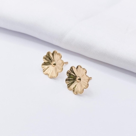 BRINCO DOURADO FLOR DETALHADA