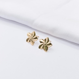 BRINCO DOURADO FLOR TORCIDA