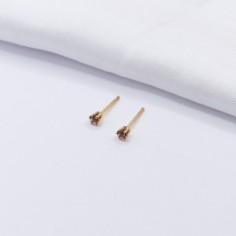 BRINCO DOURADO PONTO DE LUZ LILÁS 3MM