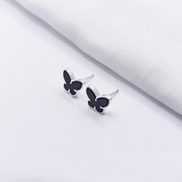 BRINCO PRATA BORBOLETA BLACK