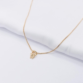GARGANTILHA DOURADA FILHA COM DETALHE EM ZIRCÔNIA 45CM
