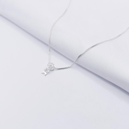 GARGANTILHA PRATA FILHO COM DETALHE EM ZIRCÔNIA 45CM