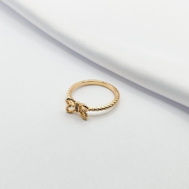 ANEL DOURADO BORBOLETA COM ARO TORCIDO