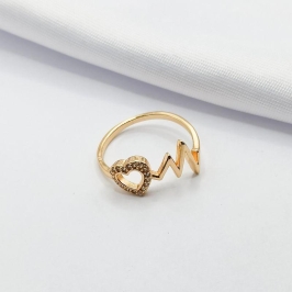 ANEL DOURADO CORAÇÃO E BATIMENTO CARDÍACO