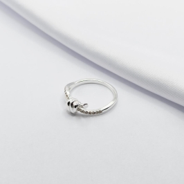 ANEL PRATA NÓ COM UMA FILEIRA ZIRCÔNIA
