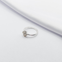 ANEL PRATA FALANGE INSPIRAÇÃO TREVO VAN CLEEF EM ZIRCÔNIA