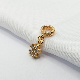 BERLOQUE DOURADO FLOR CRAVEJADA