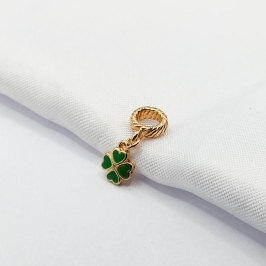 BERLOQUE DOURADO TREVO RESINADO