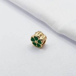 BERLOQUE DOURADO TREVO RESINADO