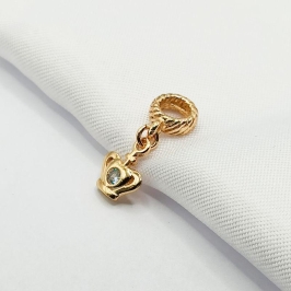 BERLOQUE DOURADO COROA COM PONTO DE LUZ