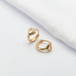 BRINCO DOURADO ARGOLINHA CLICK COM CORAÇÃO
