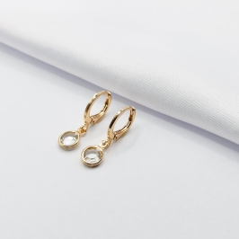 BRINCO DOURADO ARGOLINHA CLICK COM PONTO DE LUZ FACETADO M