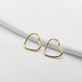 BRINCO DOURADO ARGOLINHA CLICK CORAÇÃO M