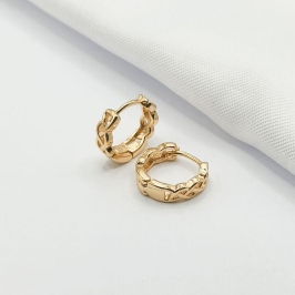 BRINCO DOURADO ARGOLINHA CLICK FIO TRANÇADO