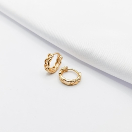 BRINCO DOURADO ARGOLINHA CLICK FIO TRANÇADO M