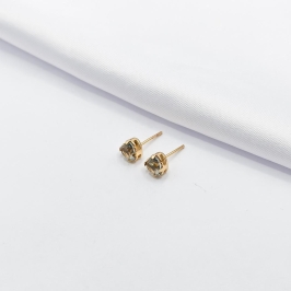 BRINCO DOURADO CORAÇÃO CRISTAL FUMÊ G