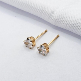 BRINCO DOURADO CORAÇÃO CRISTAL G