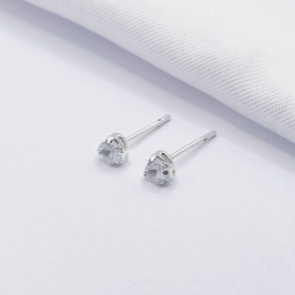 BRINCO PRATA CORAÇÃO CRISTAL P