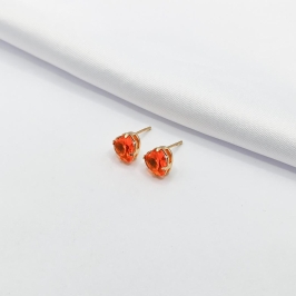 BRINCO DOURADO CORAÇÃO LARANJA M