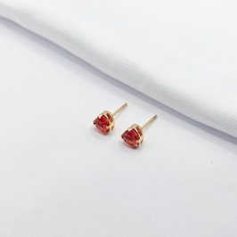 BRINCO DOURADO CORAÇÃO PINK G