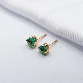 BRINCO DOURADO CORAÇÃO VERDE ÁGUA G