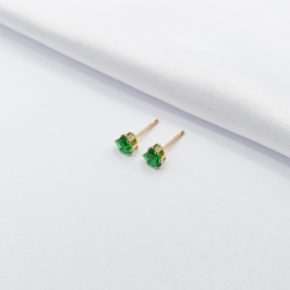 BRINCO DOURADO CORAÇÃO VERDE M