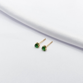 BRINCO DOURADO CORAÇÃO VERDE P