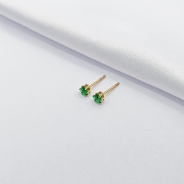 BRINCO DOURADO CORAÇÃO VERDE P