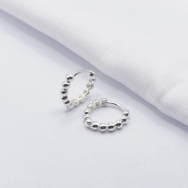 BRINCO PRATA ARGOLINHA CLICK BOLINHA