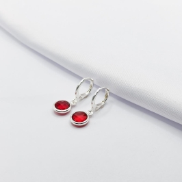 BRINCO PRATA ARGOLINHA CLICK COM PONTO DE LUZ RUBI G