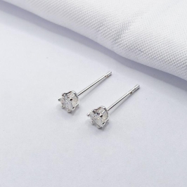 BRINCO PRATA CORAÇÃO CRISTAL M