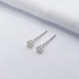 BRINCO PRATA CORAÇÃO CRISTAL P