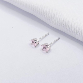 BRINCO PRATA GOTA ROSA M