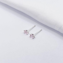 BRINCO PRATA GOTA ROSA P