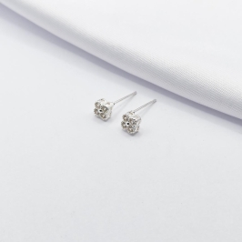 BRINCO PRATA INSPIRAÇÃO TREVO VAN CLEEF ZIRCÔNIA CRISTAL P