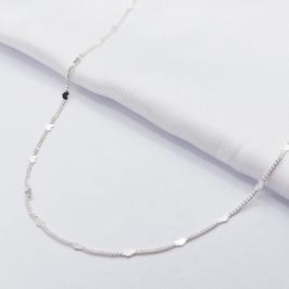 GARGANTILHA PRATA CHOKER MINI CORAÇÕES 40CM
