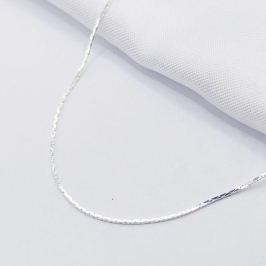 GARGANTILHA PRATA VENEAZIANA LAMINADA 45CM