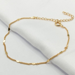 PULSEIRA DOURADA MINI CORAÇÕES CHAPA
