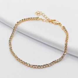 PULSEIRA DOURADA RIVIERA CRISTAL