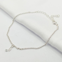 PULSEIRA PRATA ELO PORTUGUÊS FINO COM NOTA MUSICAL