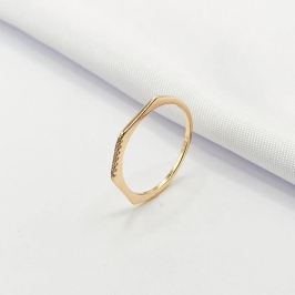 ANEL DOURADO GEOMÉTRICO UMA FILEIRA ZIRCÔNIA