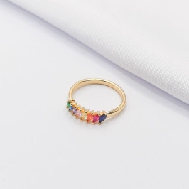 ANEL DOURADO NAVETE COLORIDA