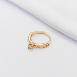 ANEL DOURADO SOLITÁRIO PONTO DE LUZ