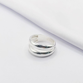 ANEL PRATA DUAS FILEIRAS LISAS