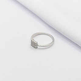 ANEL RÓDIO CENTRAL QUADRADA CRAVEJADA